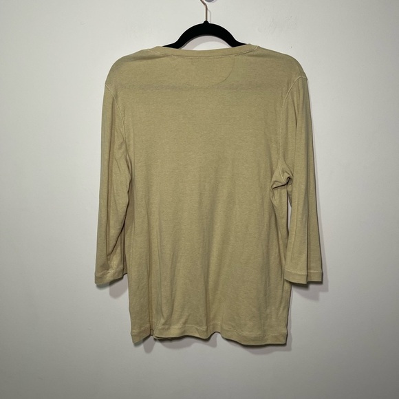 Lauren Ralph Lauren women’s Tan lace up ruffle equastrian 3/4 sleeve top in 2X - Picture 6 of 6